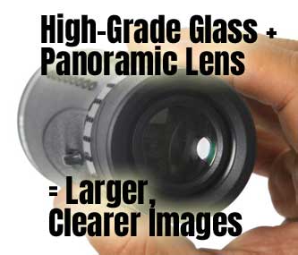 Panoramic Monocular Lens and High Grade Glass Makes Images Larger and Clearer